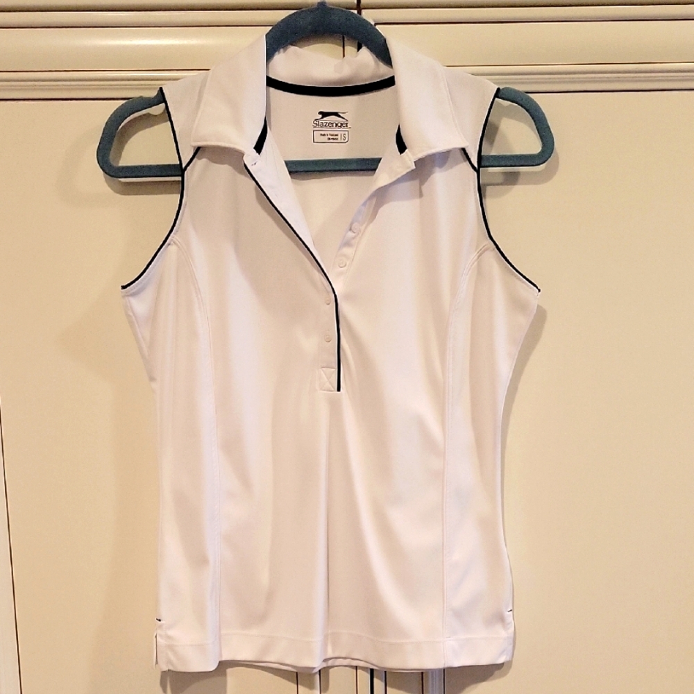 Slazenger Women's White Sleeveless Gold Top